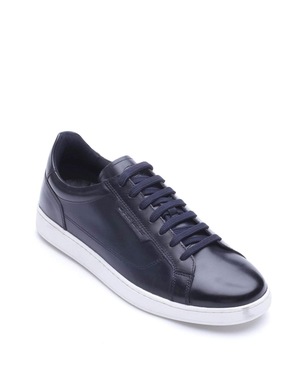 Base London Blue Zammo Leather Low-Top Trainers for men