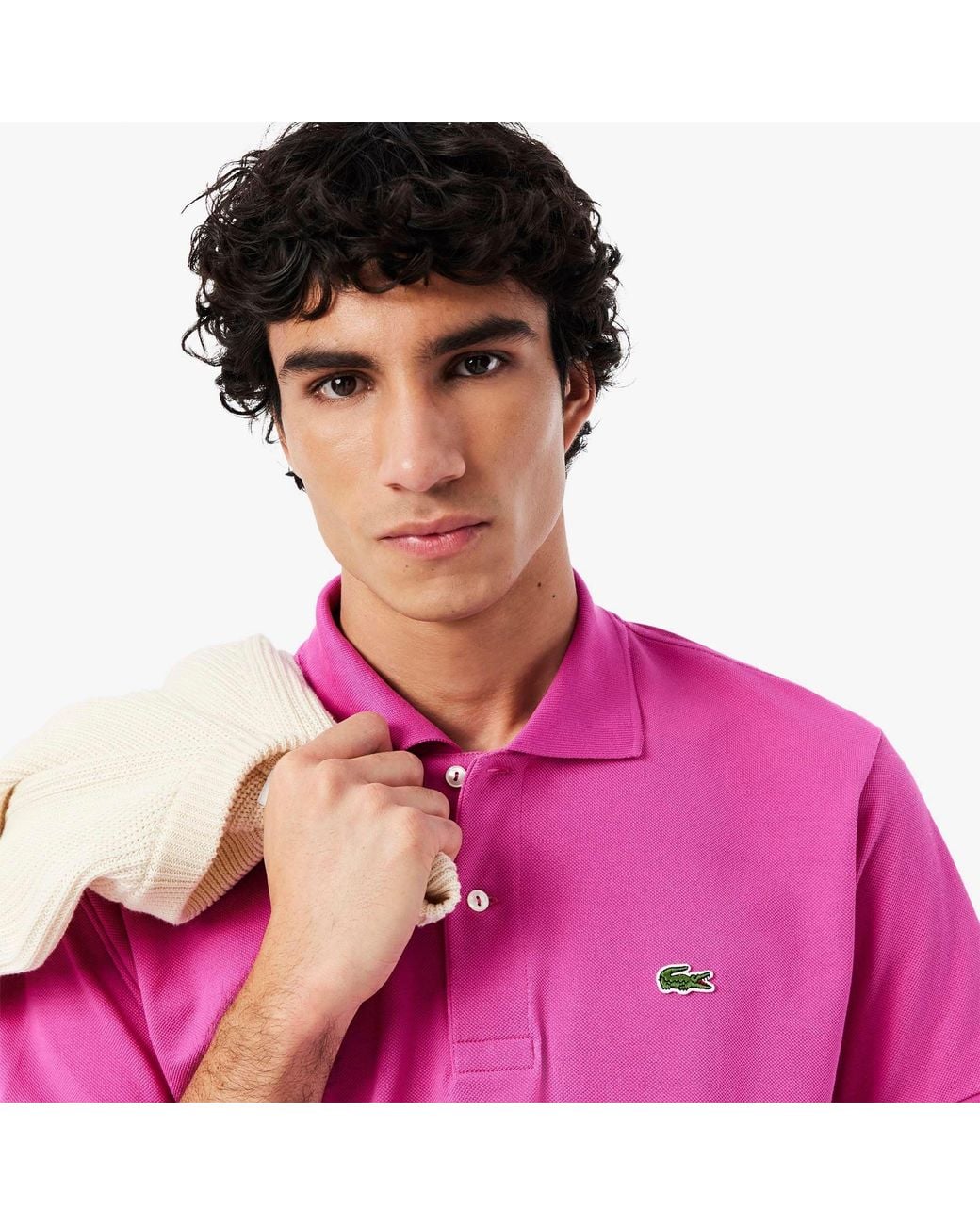 Lacoste Pink Classic Fit L.12.12 Original Polo Shirt for men