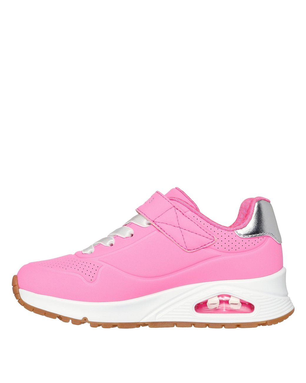 Skechers Pink Duraleather Gore And Strap Low-Top Trainers