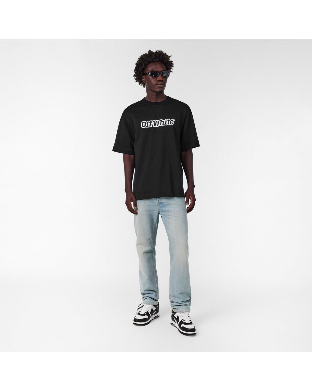 Off-White c/o Virgil Abloh Black Outline Skate Graphic T-Shirt for men