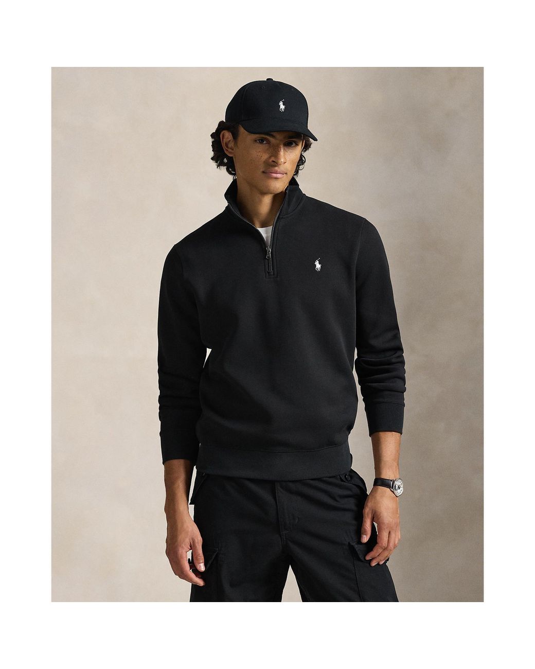Polo Ralph Lauren Black Tech 1/4 Zip Fleece for men
