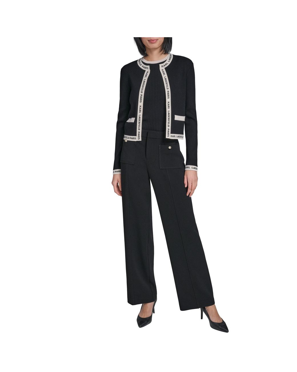 Karl Lagerfeld Black Sportswear Cardigan