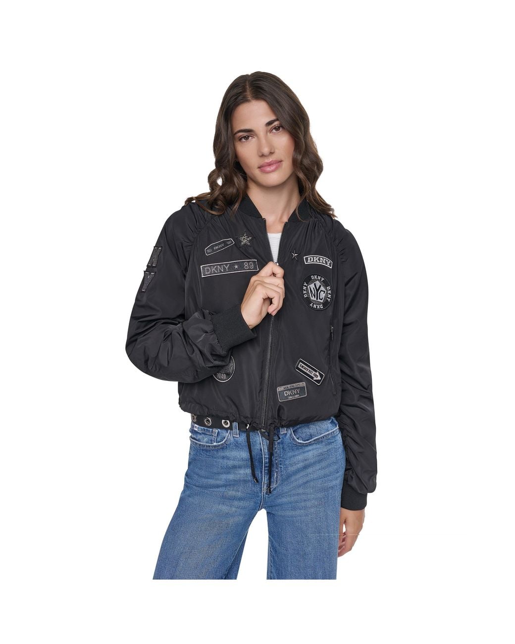 DKNY Black Patch Bomber Sportswear Regular Fit Jacket