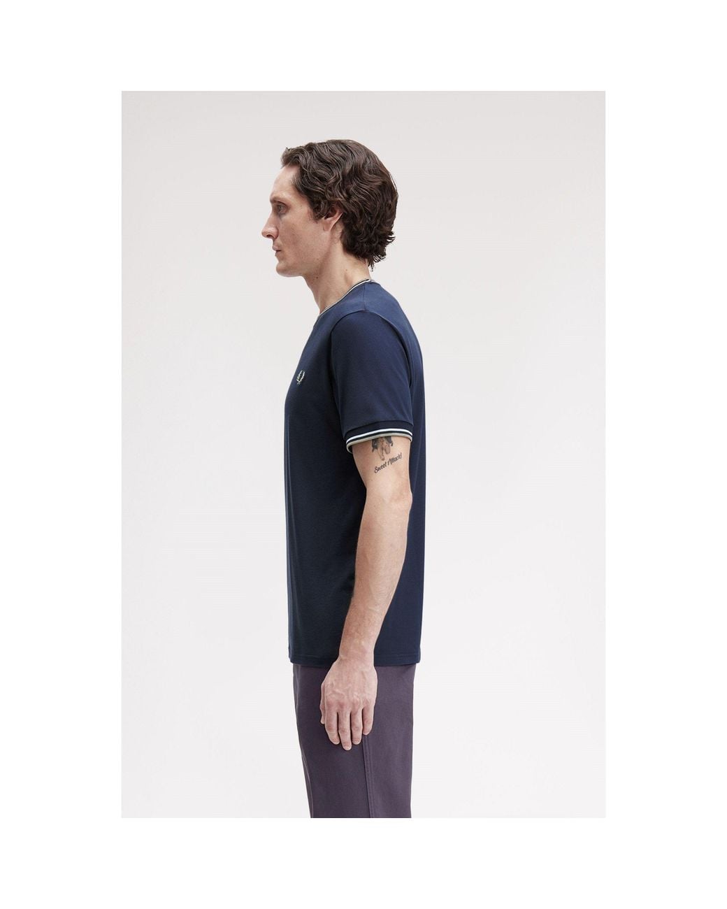 Fred Perry Blue Twin Tipped T-Shirt for men