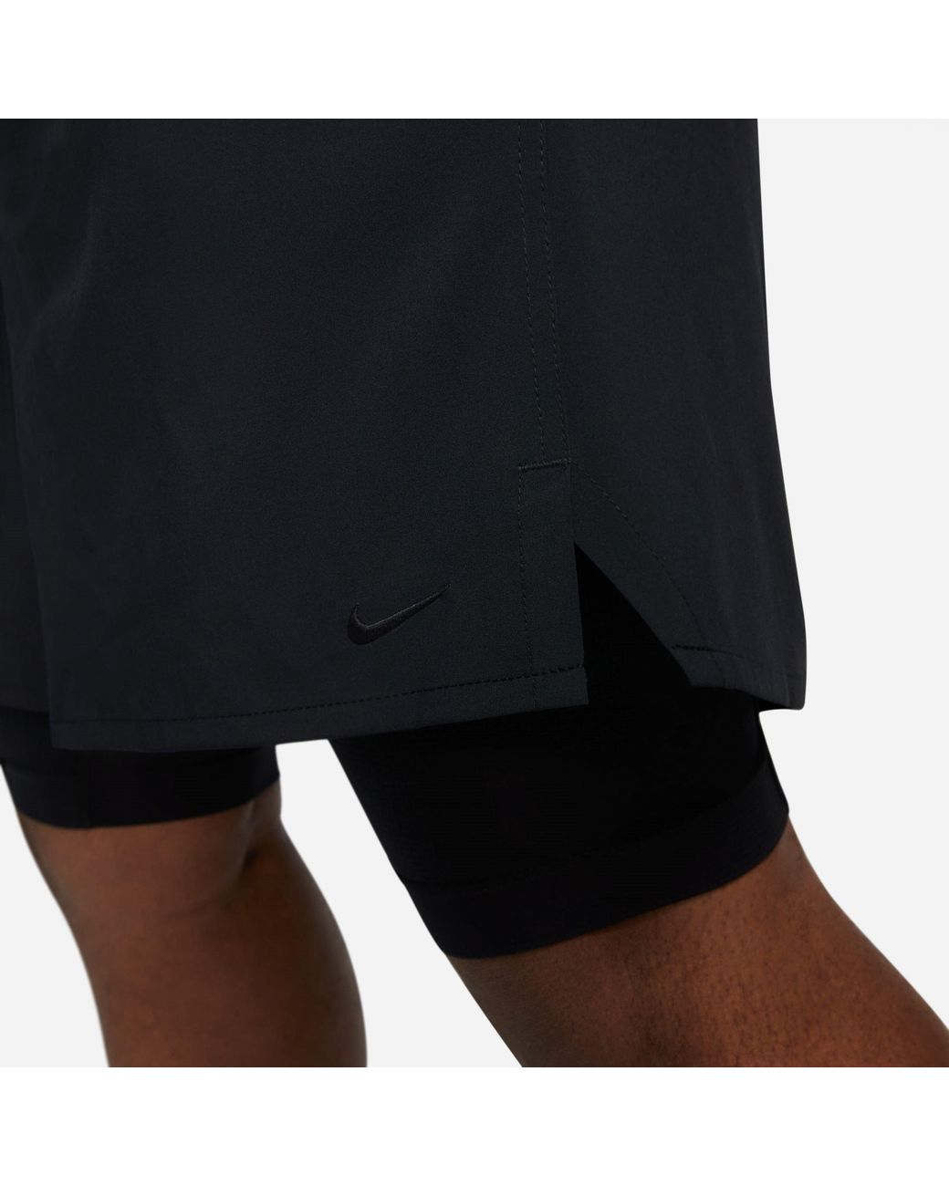 Nike Black Dri-Fit Unlimited 7 2-In-1 Woven Fitness Shorts for men