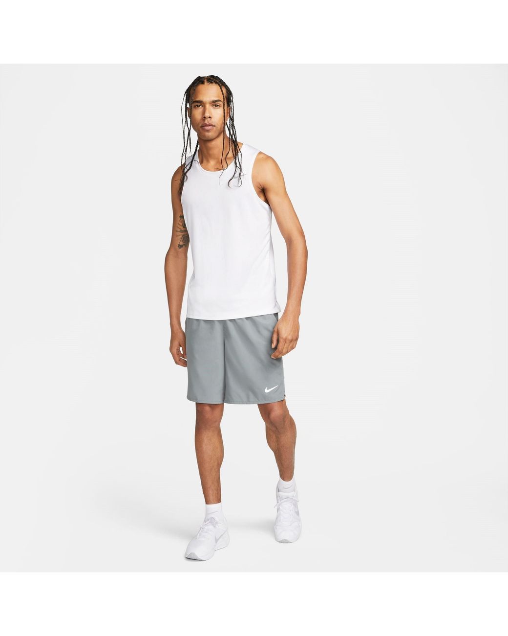 Nike White Miler Dri-Fit Running Tank Top for men