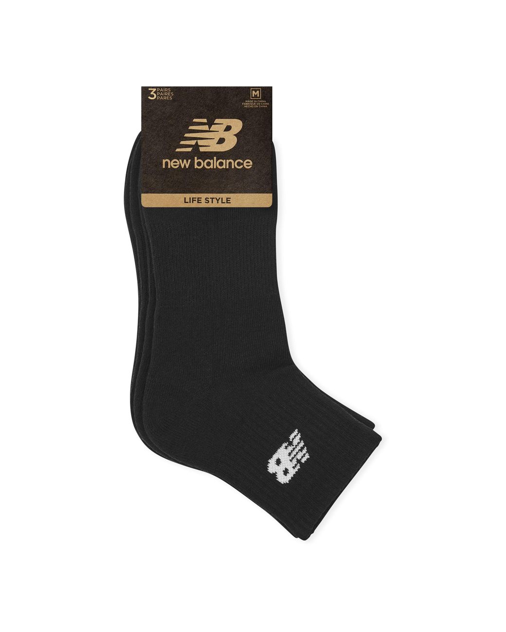 New Balance Black Everyday Ankle Socks 3-Pack Adults