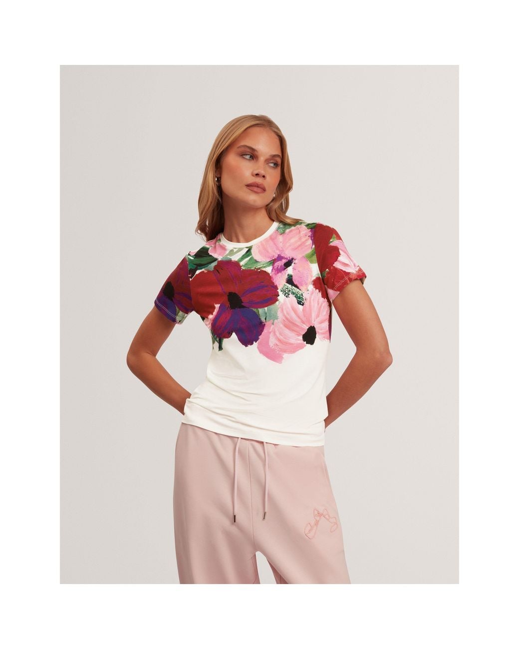 Ted Baker Pink Ted Printed Tee Ld71