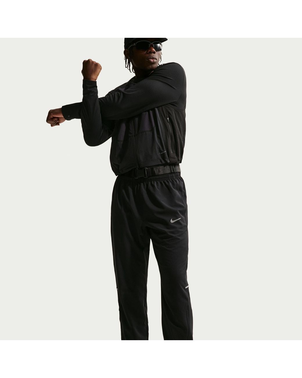 Nike Black Miler Woven Performance Tracksuit Bottoms for men