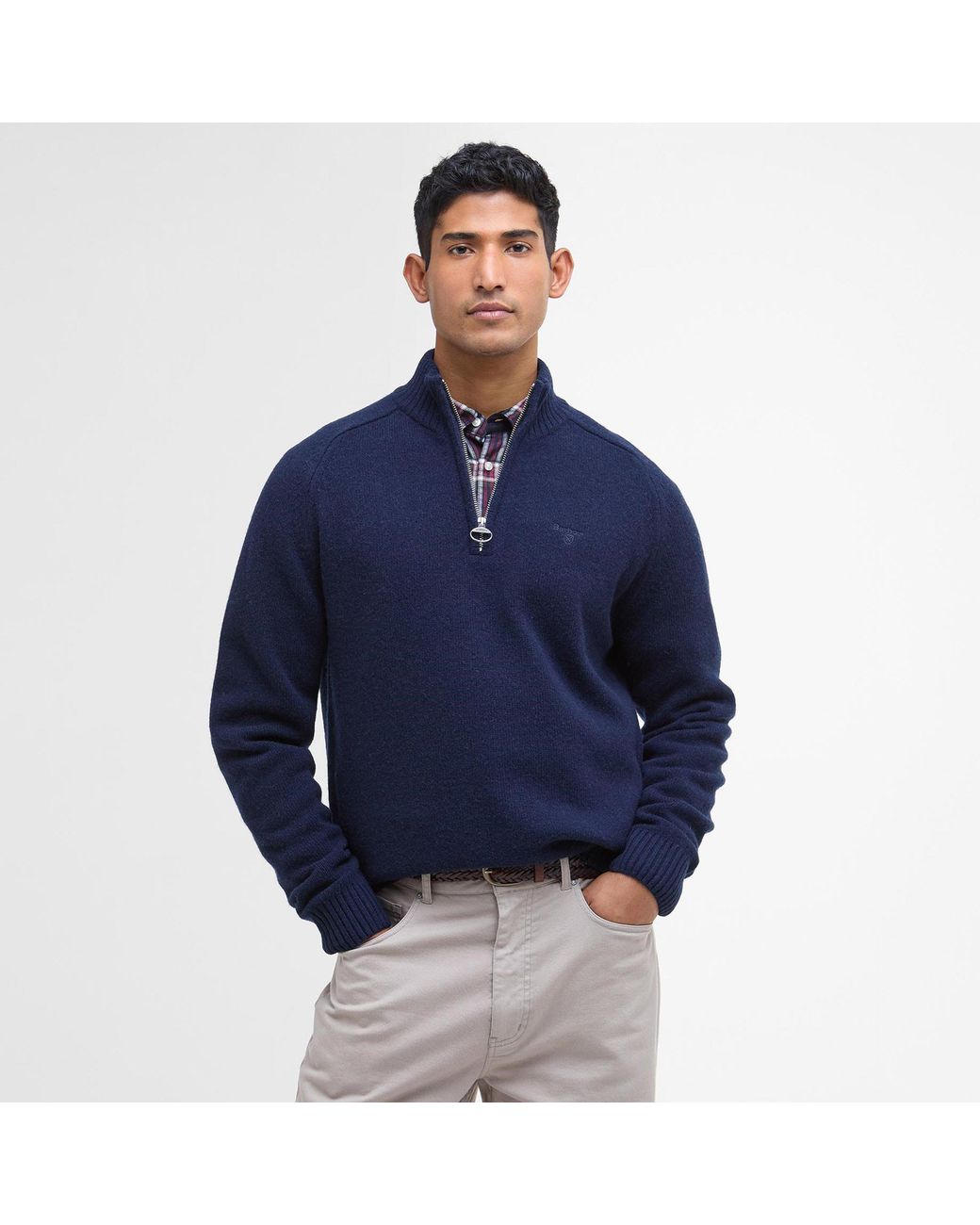 Barbour Blue Grangetown Half Zip Jumper for men