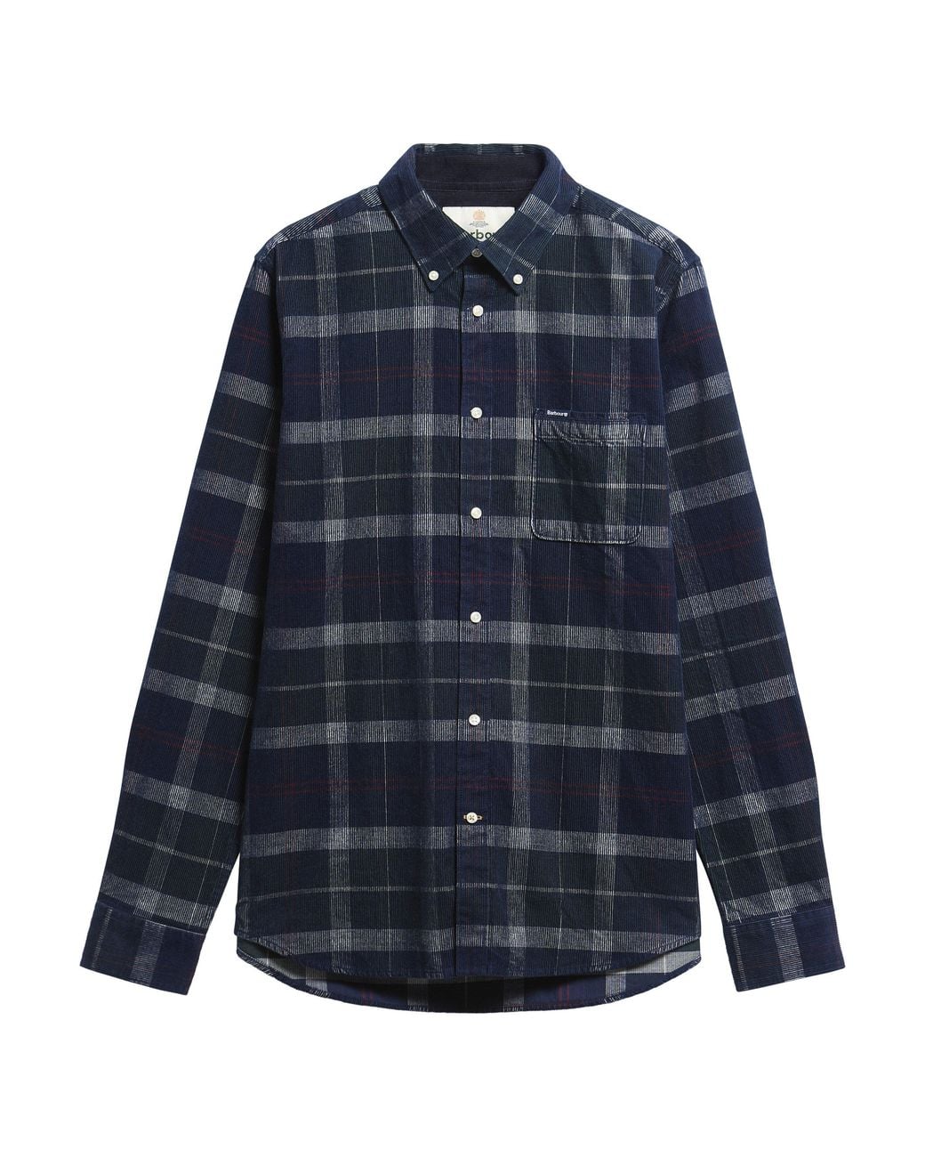 Barbour Blue Blair Tartan Cotton Long-Sleeve Tailored-Fit Corduroy Shirt for men