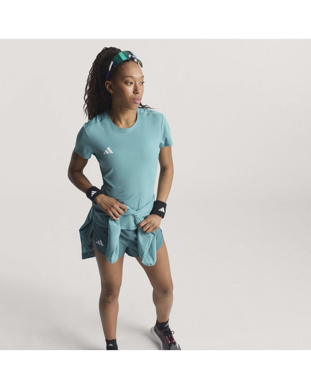 Adidas Blue Adizero Running T-Shirt