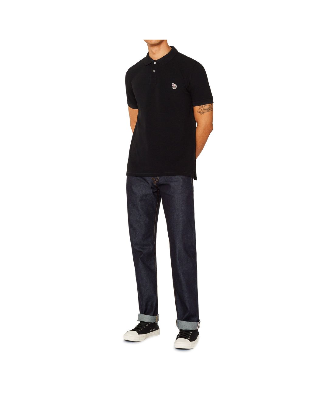 Paul Smith Black Regular Fit Zebra Polo Shirt for men