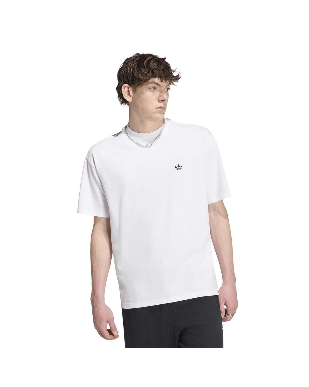 Adidas Originals White Essentials Loose Cotton T-Shirt for men