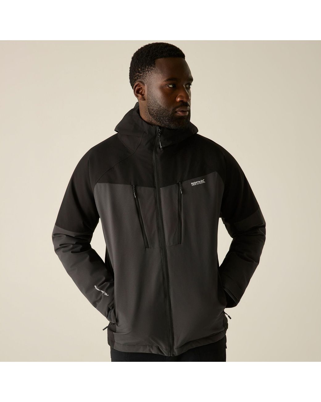 Regatta Black Highton Stretch Padded Waterproof Jacket for men