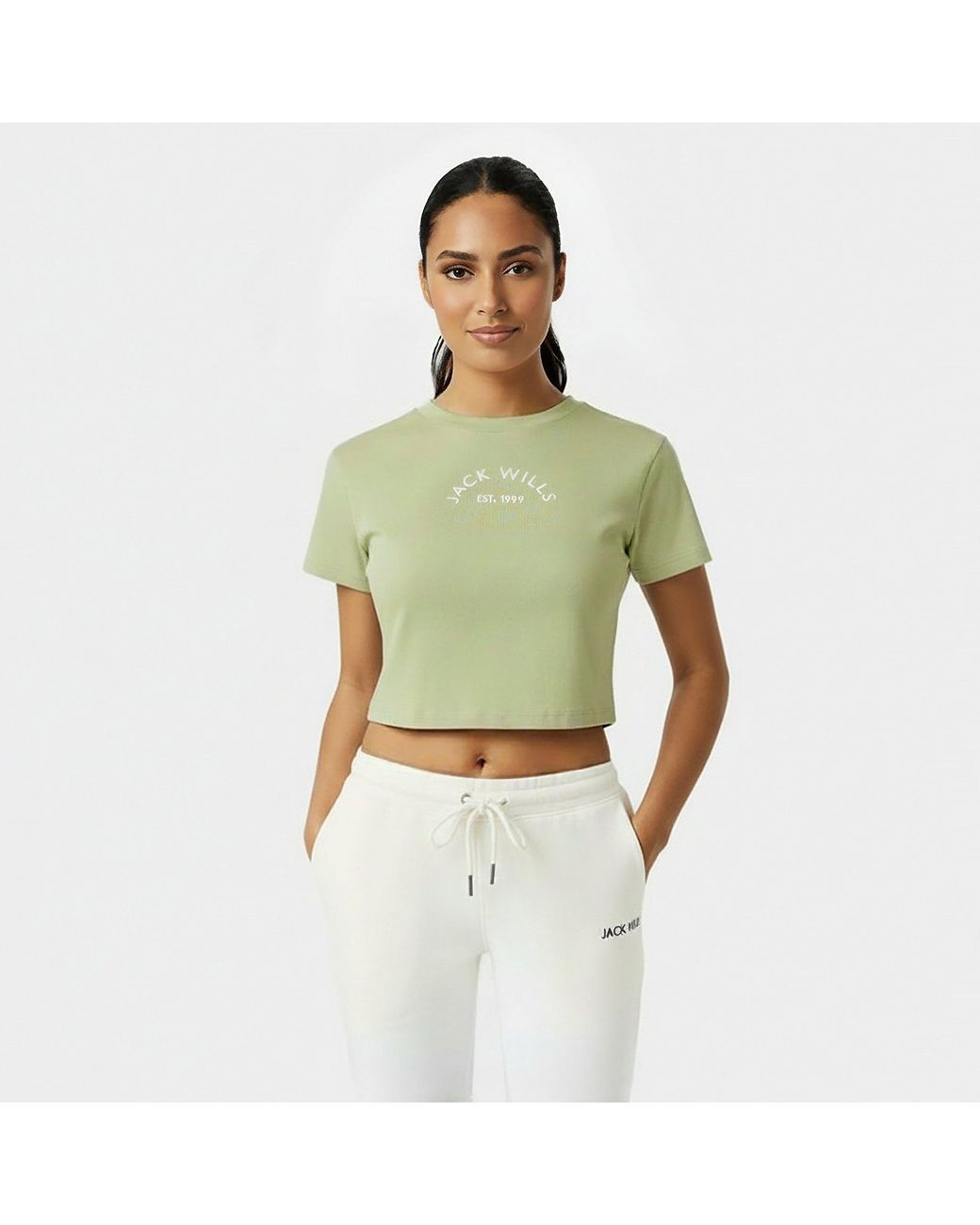 Jack Wills Green Cropped Baby Tee Ladies