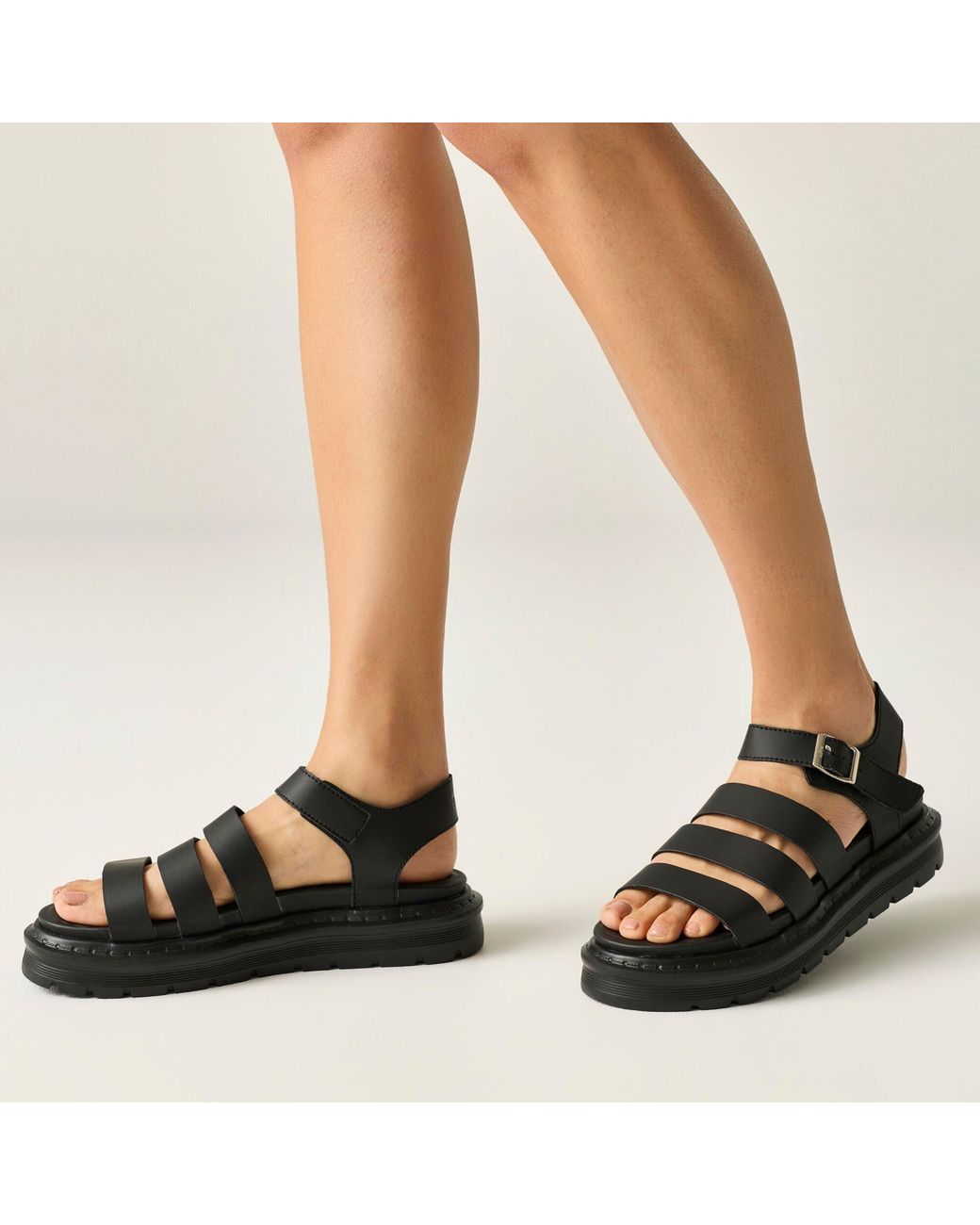 Regatta Black Porto Heeled Platform Sandals