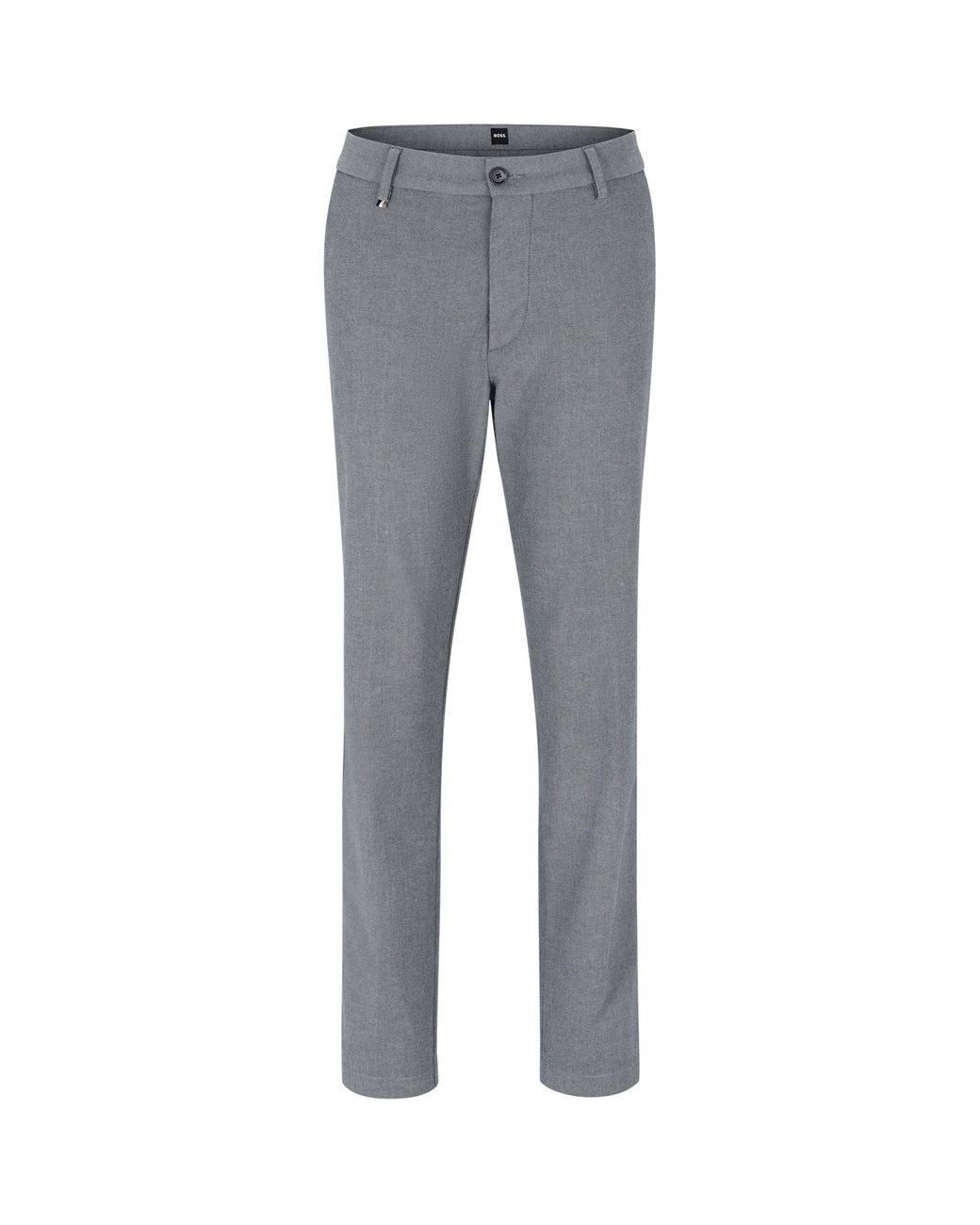 Boss Gray Kane Straight Leg Trousers for men