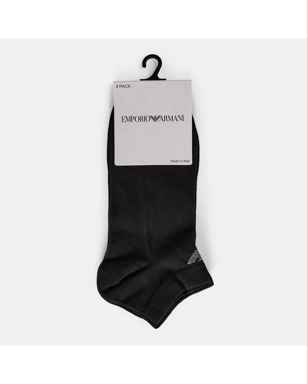 Emporio Armani Black Low Cut Breathable Trainer Socks for men