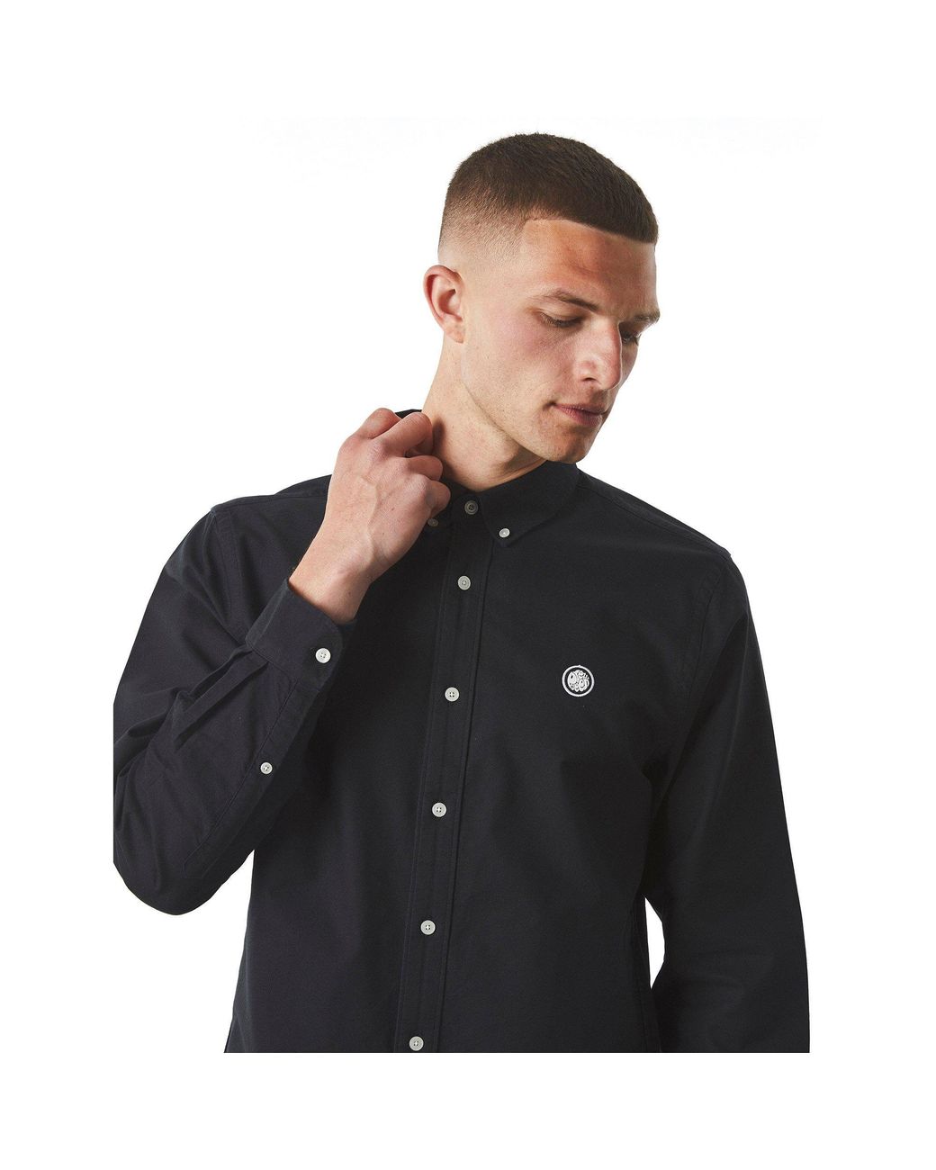 Pretty Green Blue Pg Ls Oxford Shirt Sn00 for men