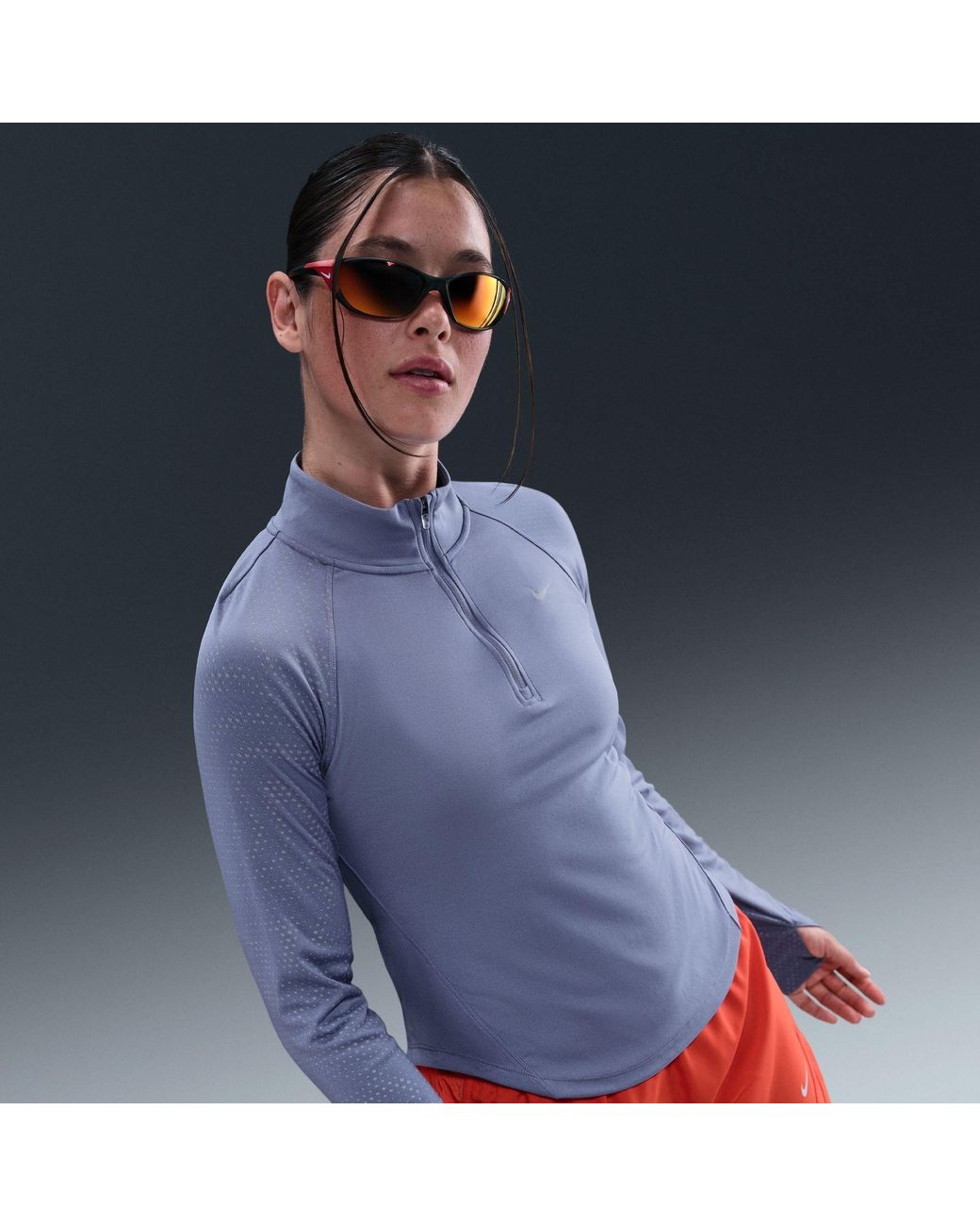 Nike Blue T Flash Long Sleeve Running T-Shirt