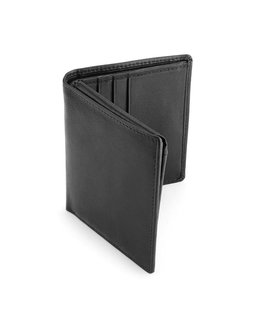 PRIMEHIDE Leather Black Tuscan Trifold Credit Card Wallet for men
