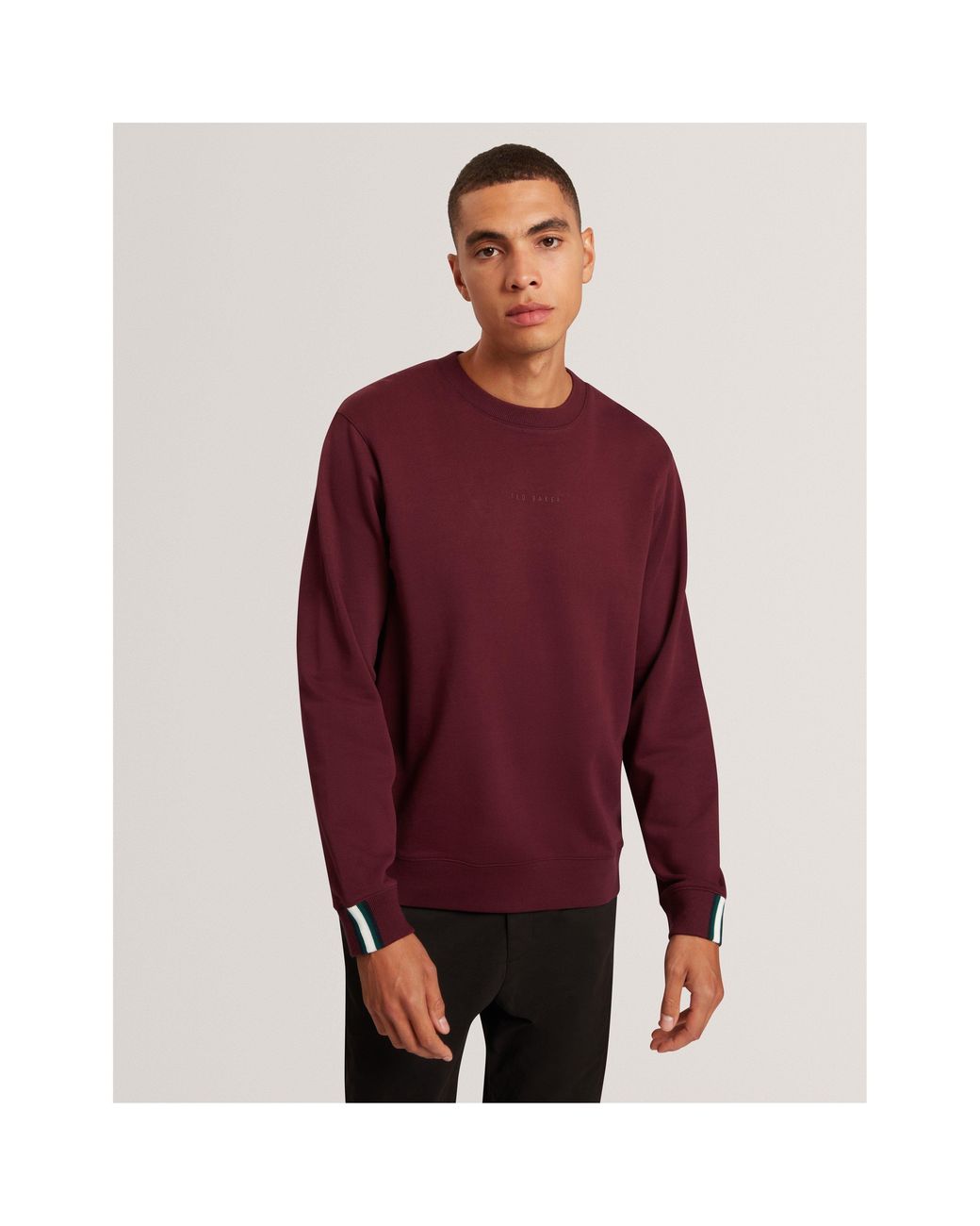 Ted Baker Purple Long-Sleeve Crew Tracksuit Top for men