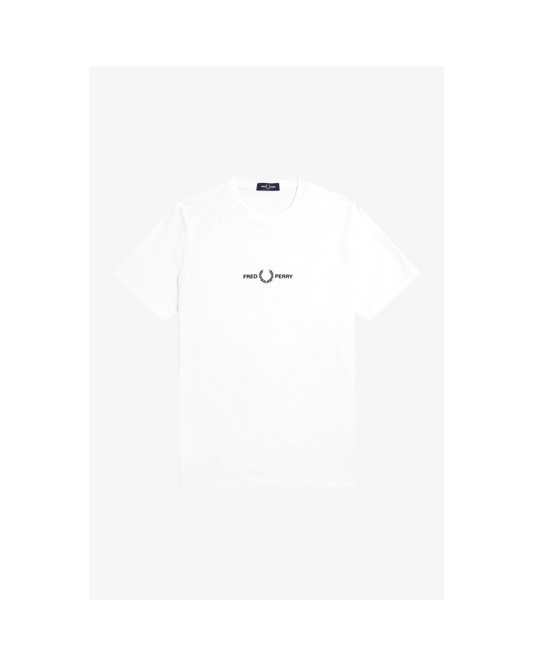Fred Perry White Embroidered Logo T Shirt for men