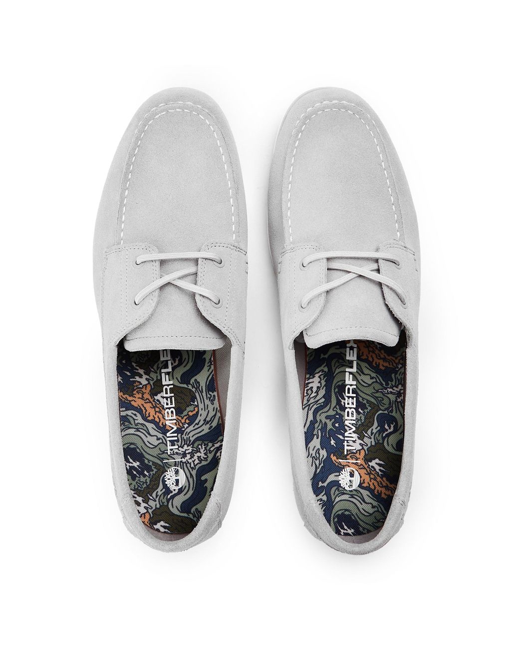 Timberland White Grafton Bay Lace Up Dark Boat Shoes for men