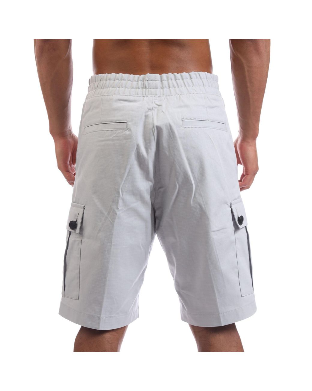 HUGO Gray Garlio242 Logo Label Shorts for men