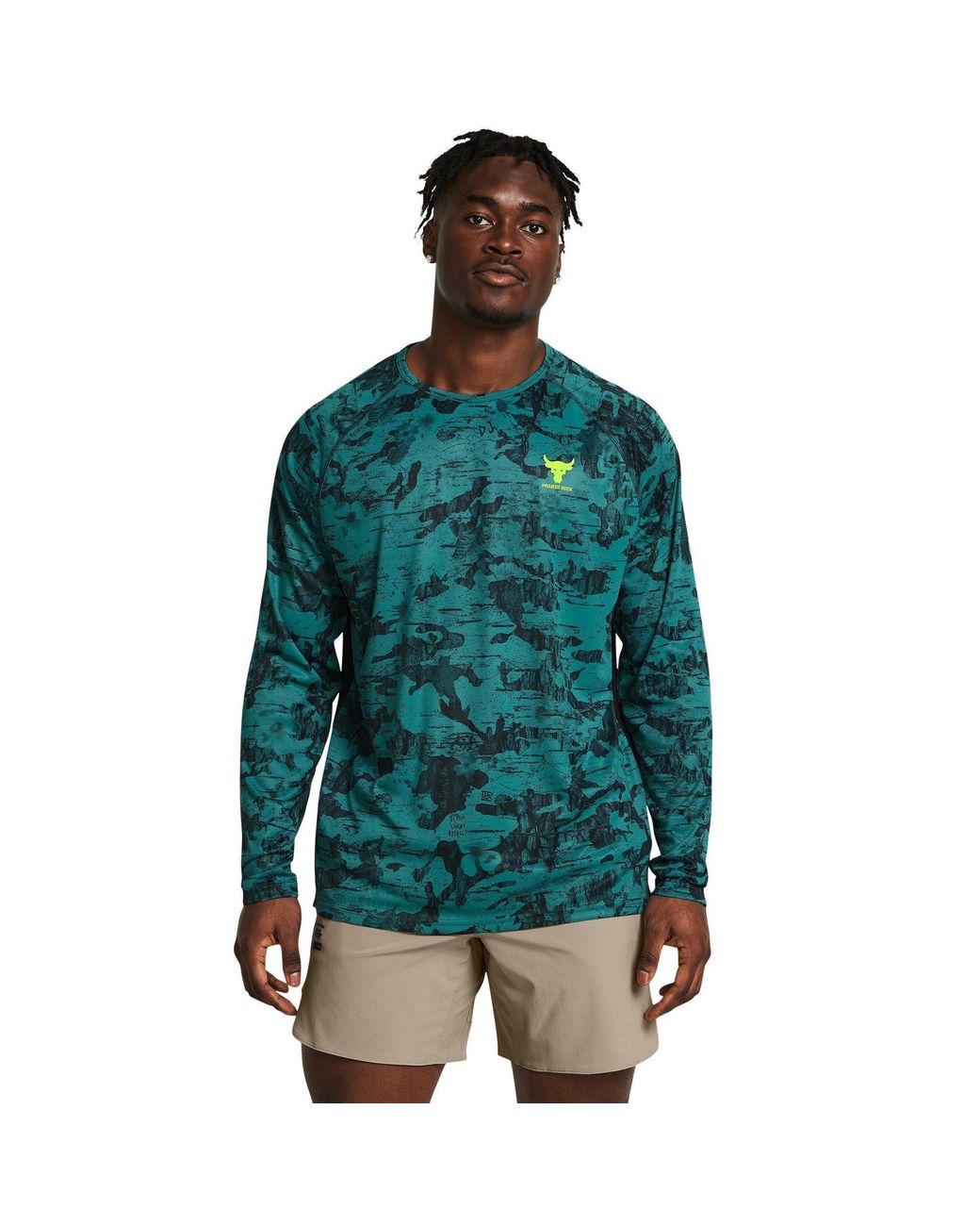 Under Armour Green Long-Sleeve Performance Gym Top for men