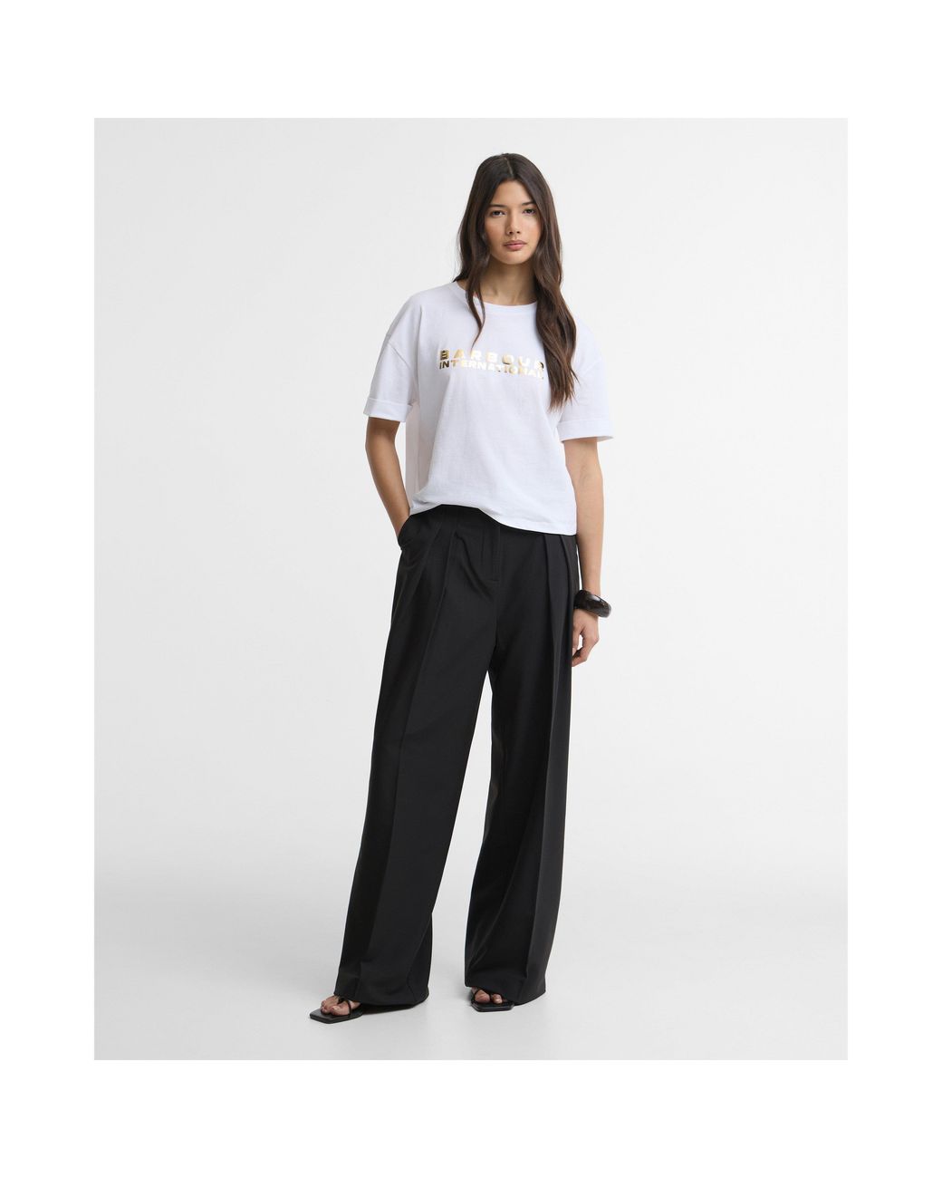 Barbour White Cropped Crop Top