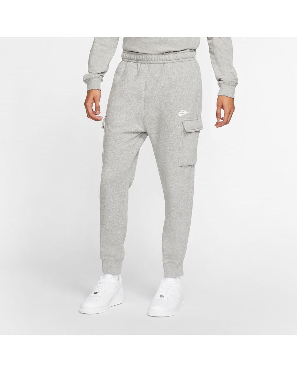 Nike Gray Sportswear Club Fleece Cargo Pants for men