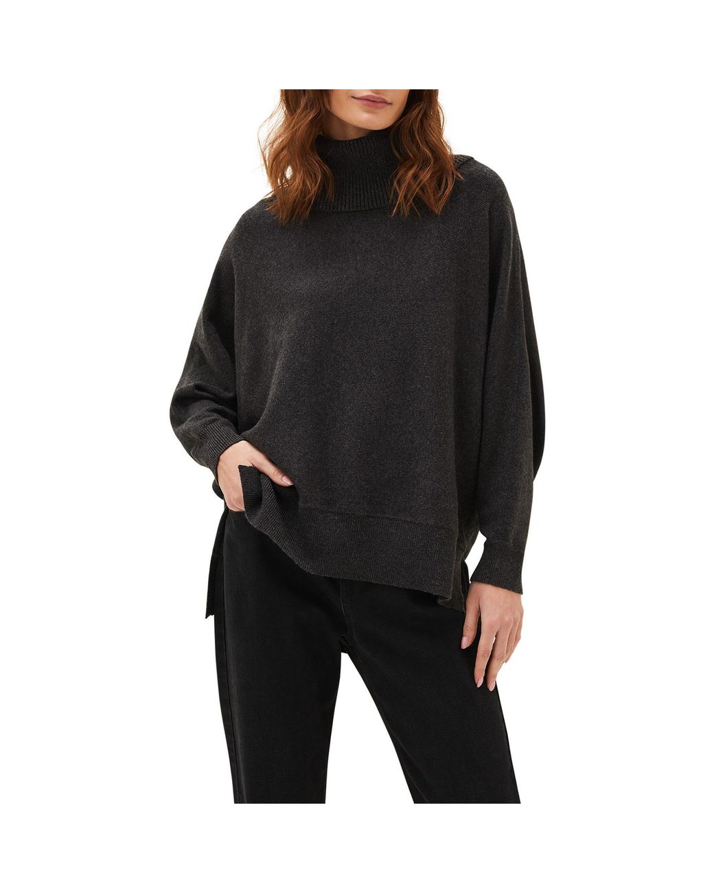 Phase Eight Black Palmer Cowl Knit Jumper