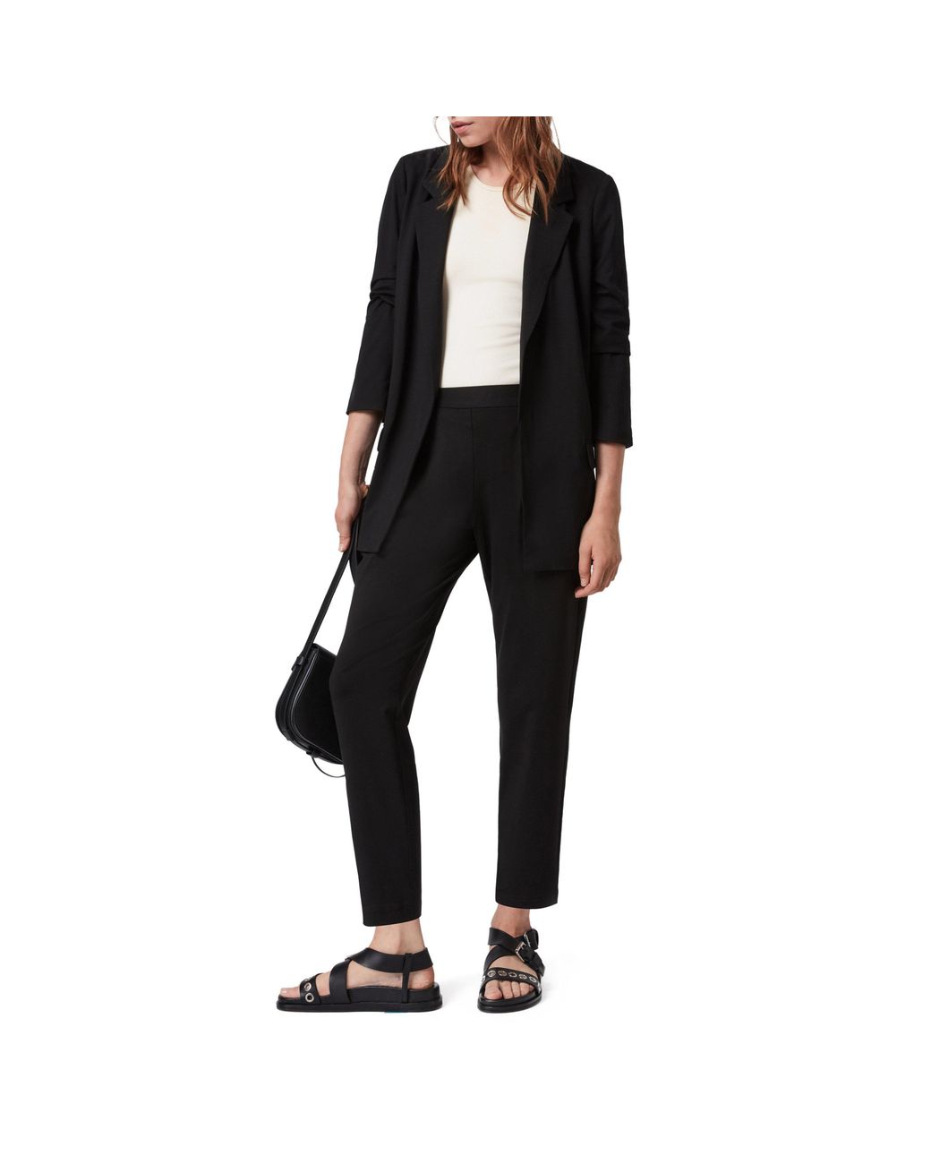 AllSaints Black Aleida Jersey Trousers