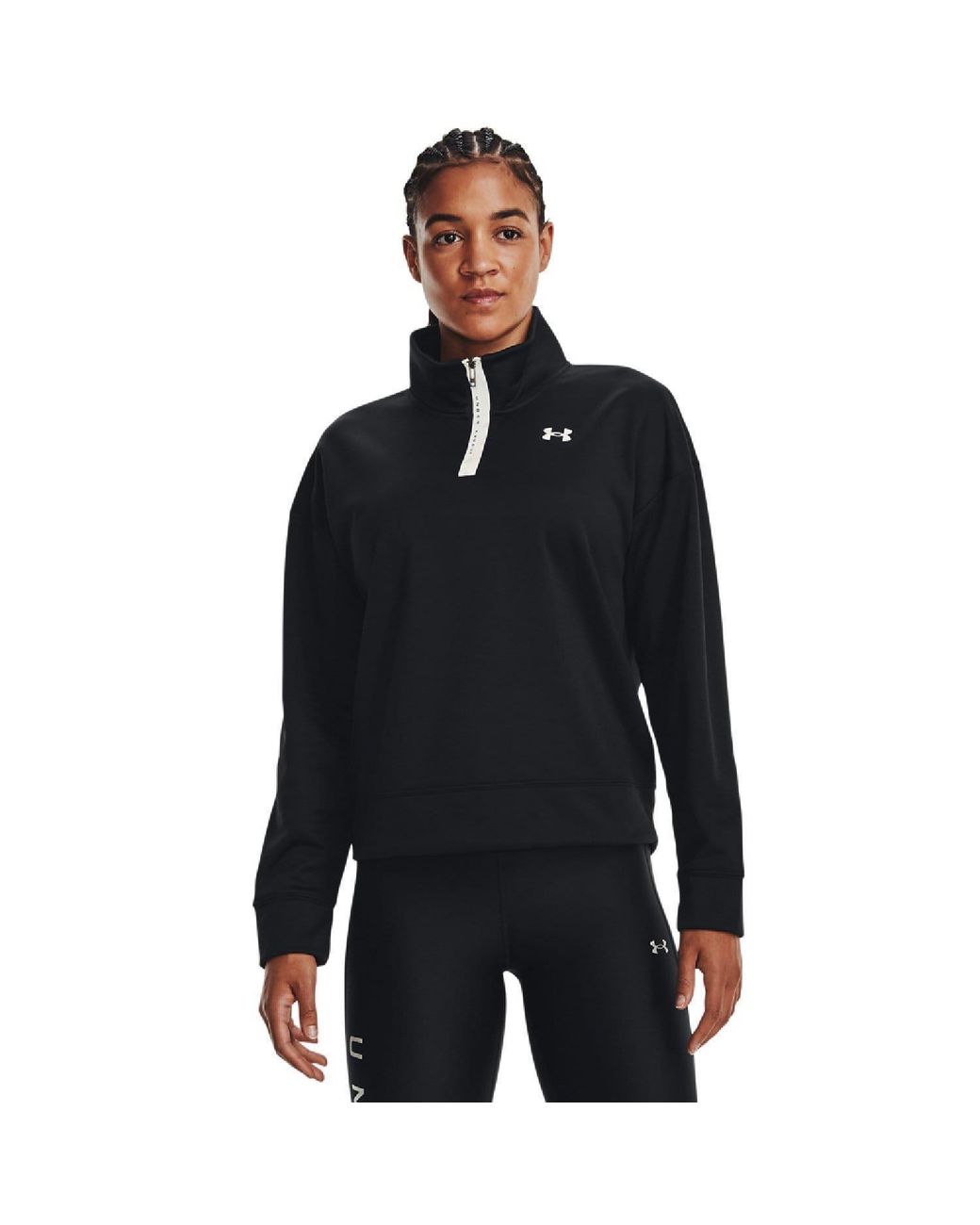 Under Armour Black Armour Fleece Reflective 1/4 Zip Top