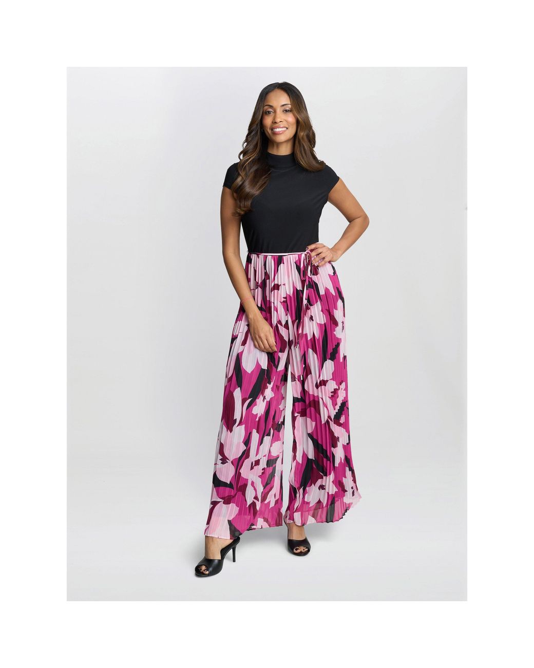 Gina Bacconi Red Dolores Jumpsuit With Printed Trousers