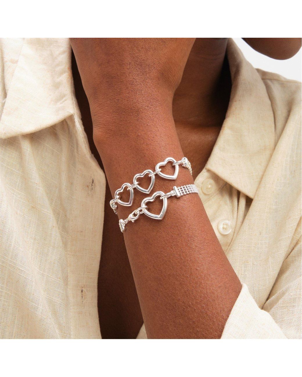 Inicio Metallic Sterling Plated Heart Bracelet