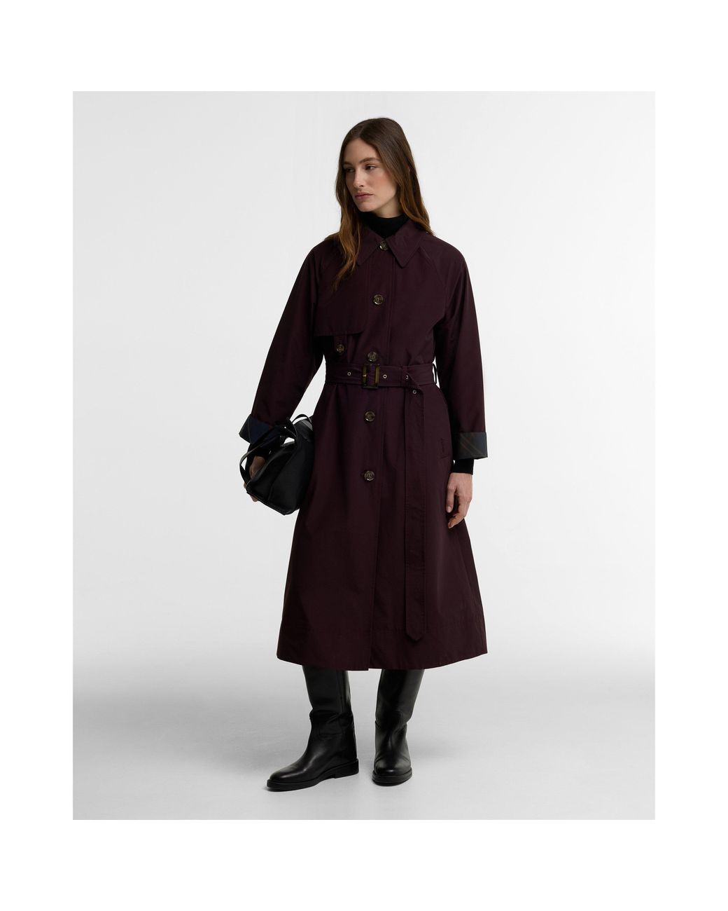 Barbour Black Antonella Modern Heritage Showerproof Trench Coat
