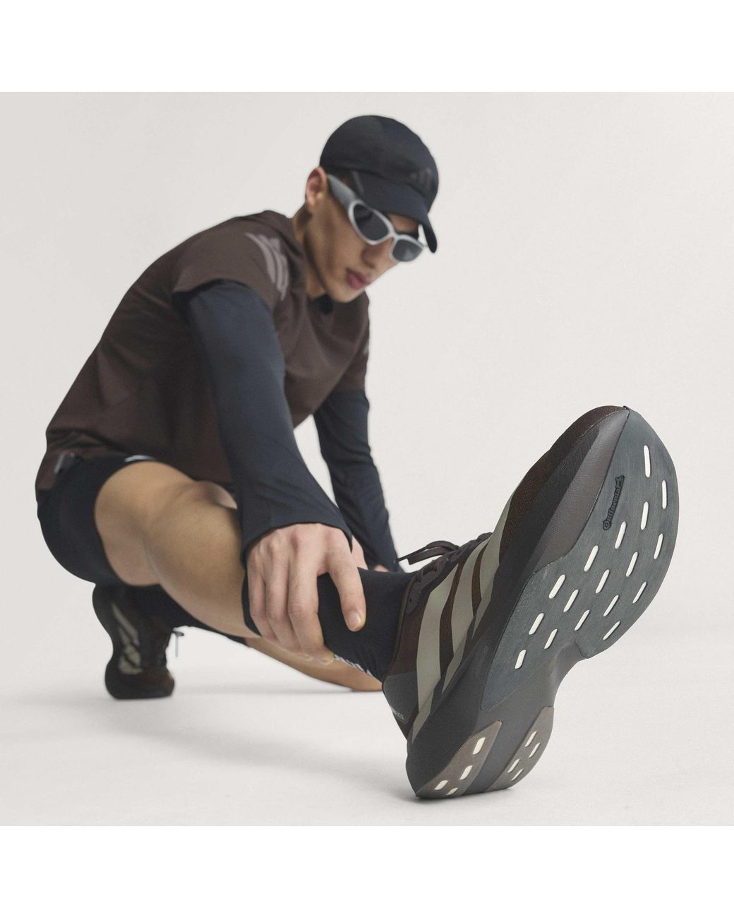 Adidas Brown Adizero Evo Sl Shoes for men