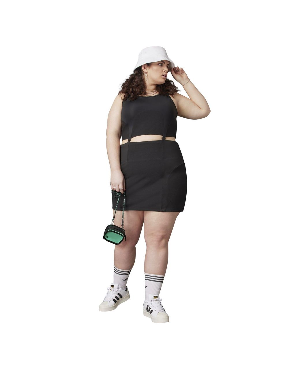 Adidas Originals Black Rib Cut Out Dress