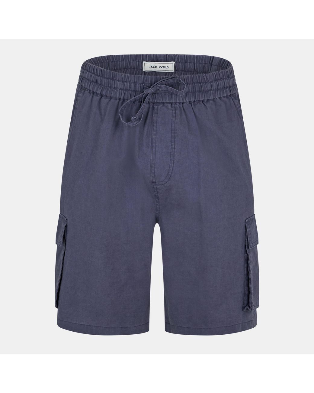 Jack Wills Blue Linen Cargo Tracksuit Shorts for men