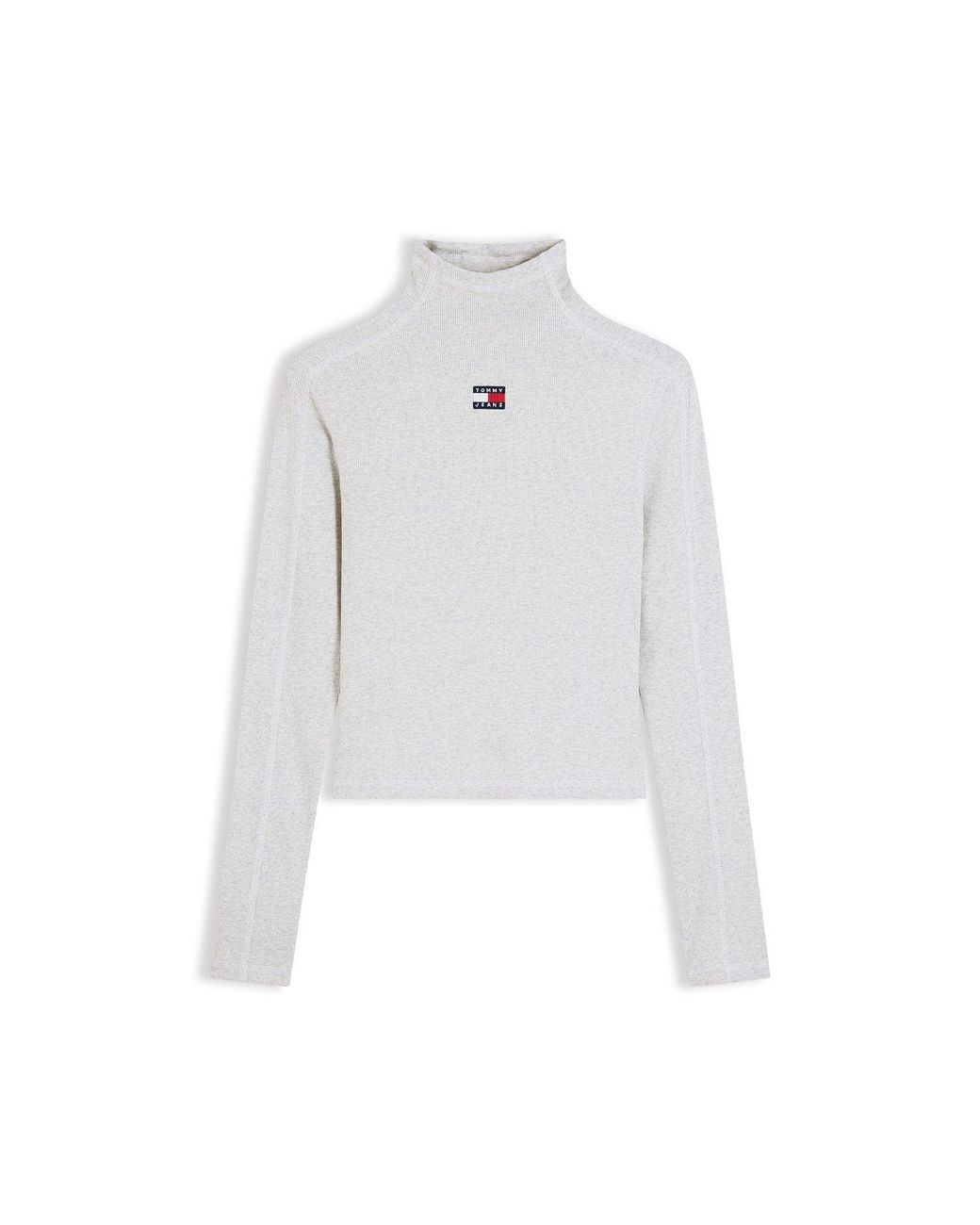 Tommy Hilfiger White Badge Cotton Roll-Neck Long-Sleeve T-Shirt