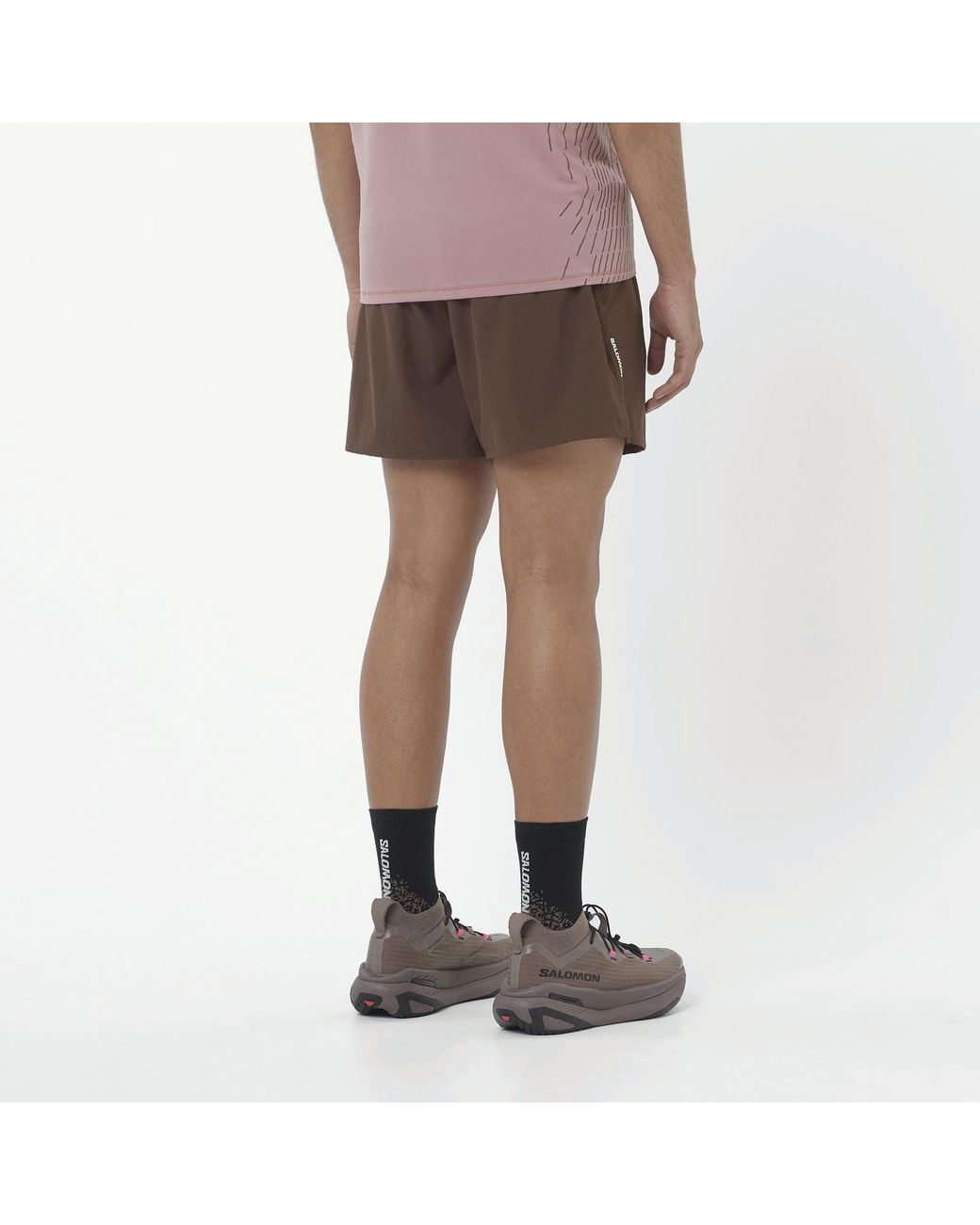 Salomon Brown Shakeout Core 5 Running Shorts for men