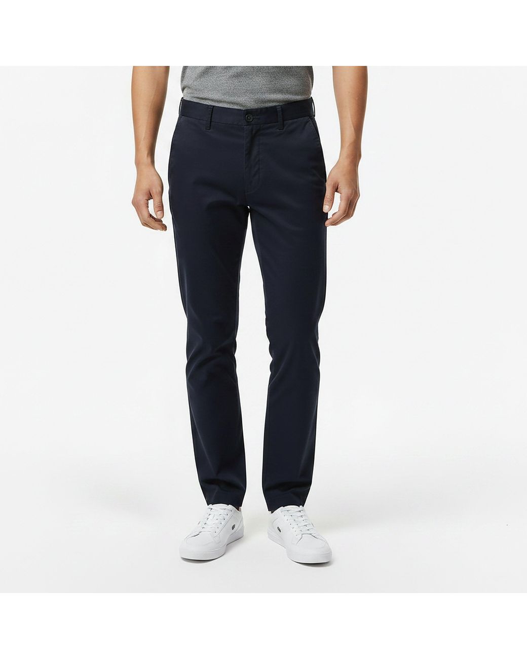 Lacoste Blue Cotton Slim Chinos for men