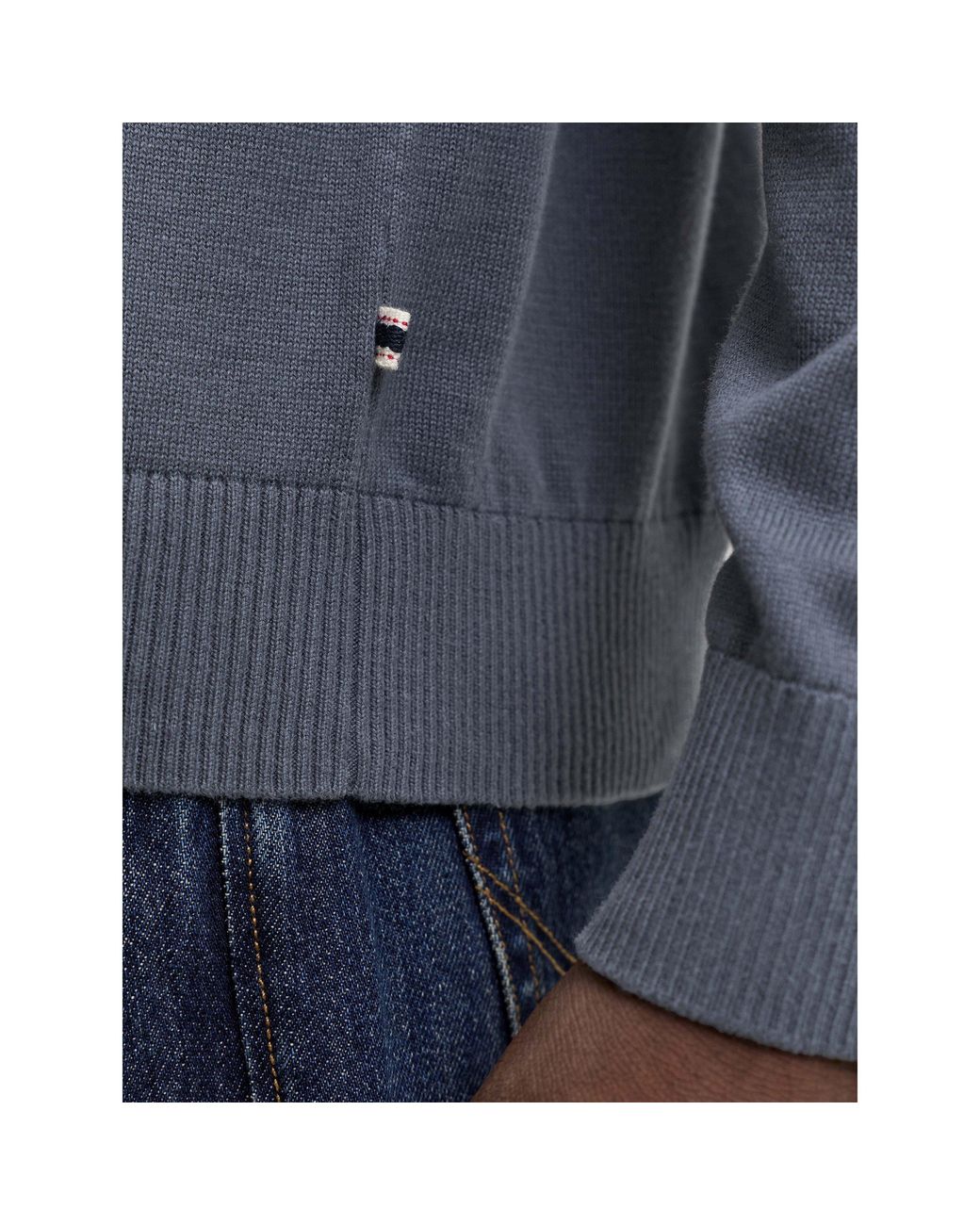 Jack & Jones Blue Basic Cotton Long-Sleeve Polo for men