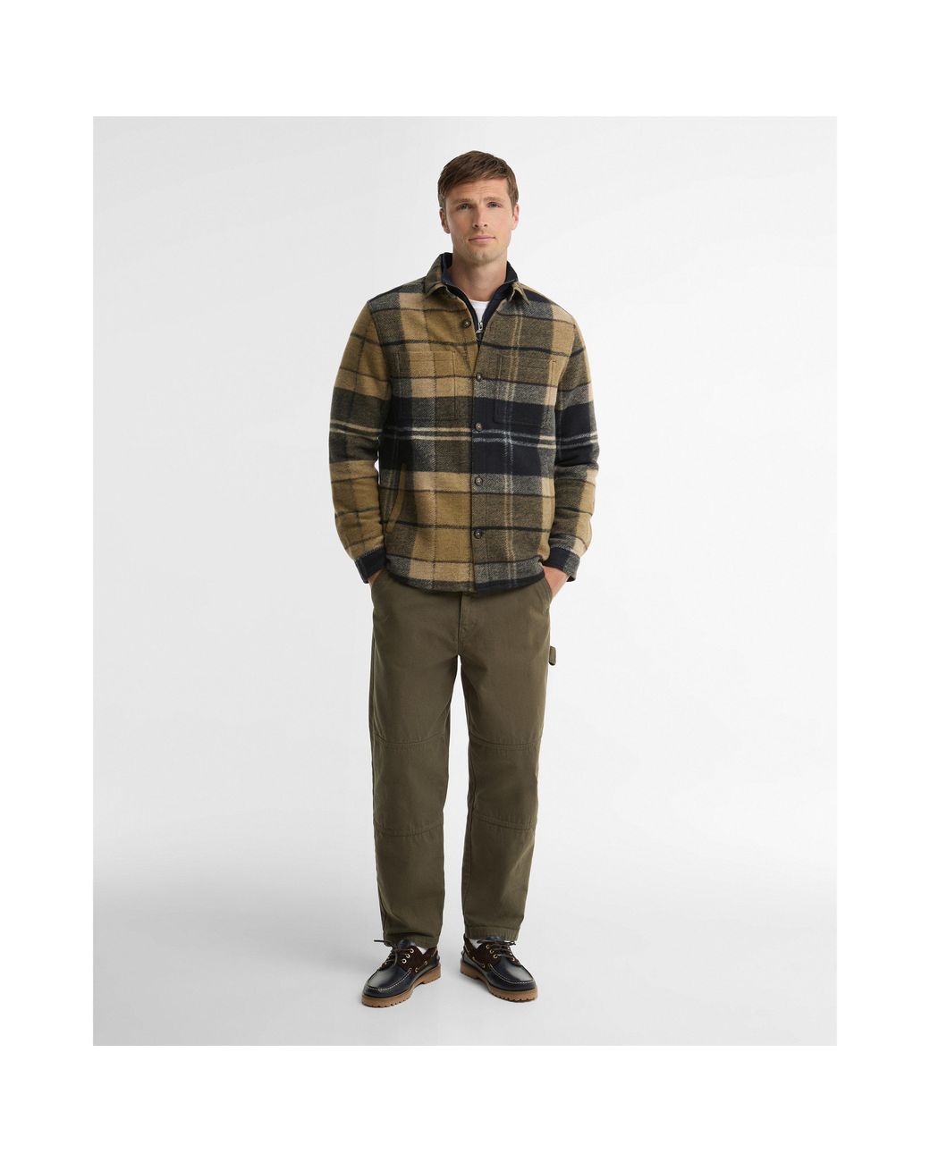Barbour Green Woodlane Wool Overshirt for men