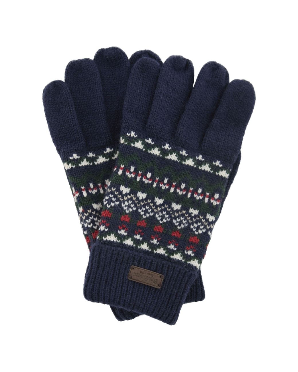 Barbour Blue Marlow Fairisle Knitted Gloves for men