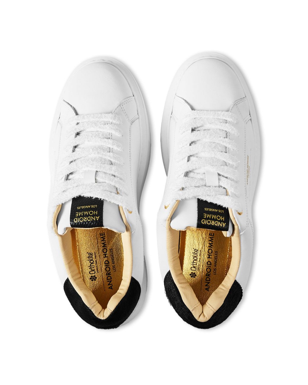 Android Homme White Zuma Leather Oversized Low-Top Trainers for men