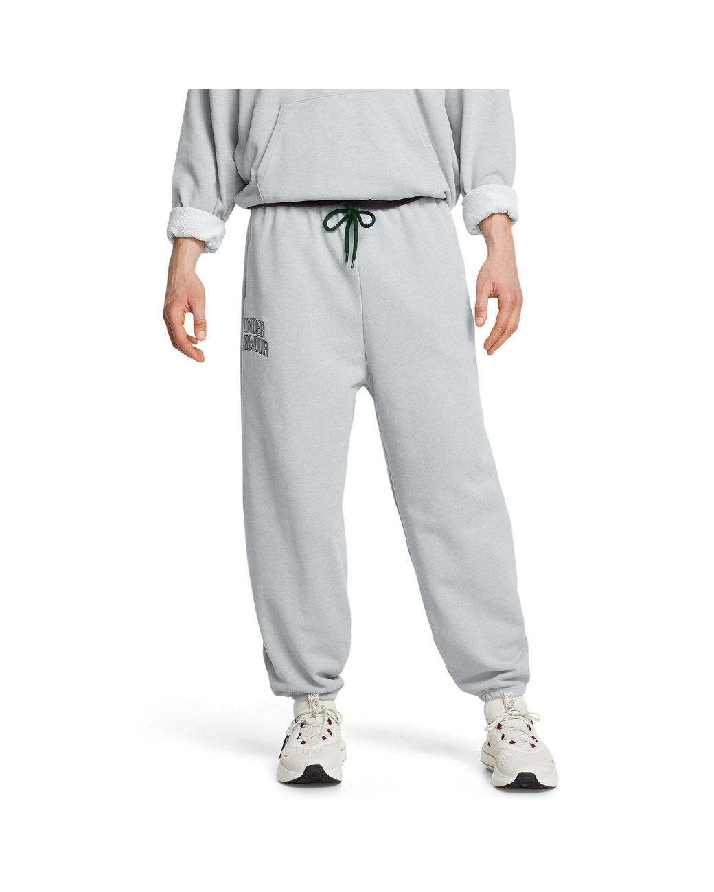Under Armour Gray Closed Hem Fleece Terry Joggers for men